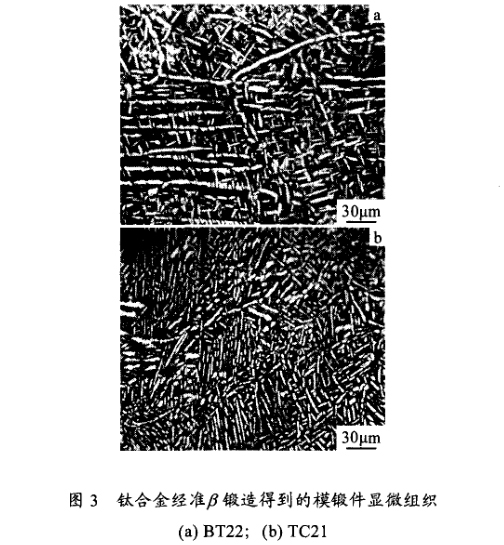 鈦合金經(jīng)β鍛造造得到模鍛件顯微組織 鈦合金經(jīng)β鍛造造得到模鍛件顯微組織